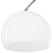 Lampadaire design 'Arc XL' abat-jour blanc structure en métal chromé socle en marbre
