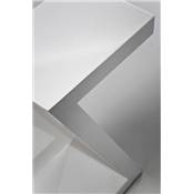 Table basse design d'appoint / chevet / étagère 'Z' en bois blanc laqué