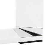 Bureau de direction droit 'Business' en bois blanc pieds métal blanc et métal chromé – 160 x 80 cm