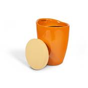 Tabouret bas avec espace de rangement 'Djembe' orange