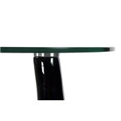 Table basse design d'appoint 'Goutte' en verre noire pied en fibre de verre - Ø 45 cm
