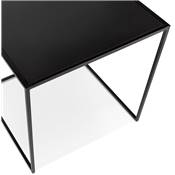 Set de 3 Tables d'appoint gigognes design carré 'TRIPLE' plateaux en bois noir pieds en métal noir