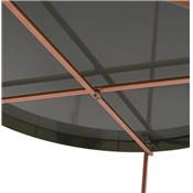 Table basse ronde 'ELEMENTO XL' plateau en verre miroir cuivré 4 pieds en métal cuivré - Ø 80 cm