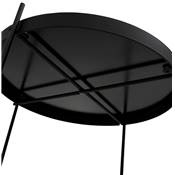 Table d'appoint guéridon pliable 'SMALL ELEMENTO' plateau en verre noir 4 pieds métal noir - Ø 40 cm