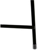 Table d'appoint guéridon pliable 'SMALL ELEMENTO' plateau en verre noir 4 pieds métal noir - Ø 40 cm