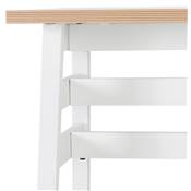 Table de bar Mange-debout design 'BARAS' en bois blanc pied en métal blanc - 150 x 60 cm