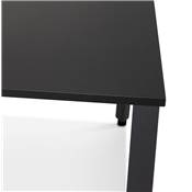 Table de réunion / bureau bench design 'BIG INCONTRO' noir en bois pieds métal noir - 140 x 140 cm