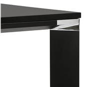Table réunion / bureau bench design 'BIG AFER' bois noir pieds métal noir et chromé - 140 x 140 cm