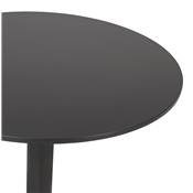 Table de salle à manger ronde pliante industriel 'BARRA 2.0' bois noir pied central en métal noir – Ø 68 cm