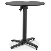 Table de salle à manger ronde pliante industriel 'BARRA' en bois noir pied central en métal noir – Ø 68 cm