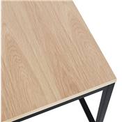 Set de 2 tables gigognes style industriel carré 'SMALL FYRKANT" bois pieds métal noir - 50 x 50 cm
