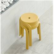 Tabouret bas design de style moderne empilable 'FIORI' en resine jaune