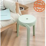 Tabouret bas design de style moderne empilable 'FIORI' en resine verte