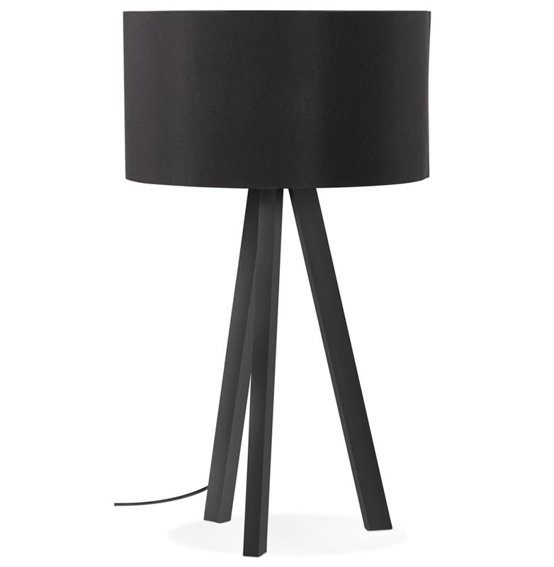 Lampe à poser scandinave trépied 'Stätiv Black Edition' abat-jour noir 3 pieds en métal noir