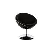 Fauteuil design boule SPHERE pivotant Noir pied chrom