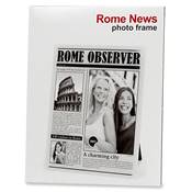 Cadre photo journal 'Rome Observer' blanc et noir