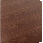Table bar haute design 'Tvillin' bois finition noyer double pied central métal brossé – 150 x 70 cm