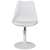 Chaise design pivotante 'Tulipe Kolor' blanche pied central - Set de 2