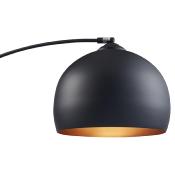 Lampadaire design 'Arc' abat jour, structure et socle en métal noir mat
