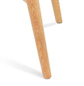 Fauteuil à oreilles scandinave design 'ELEGAN' en tissu patchwork multicolore pieds en bois naturel