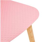 Tabouret de snack mi-hauteur design scandinave 'Skala' rose pieds tréteaux bois naturel dossier bas