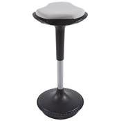 Tabouret réglable design ergonomique 'Svarst' pivotant gris pied central et système de balancement