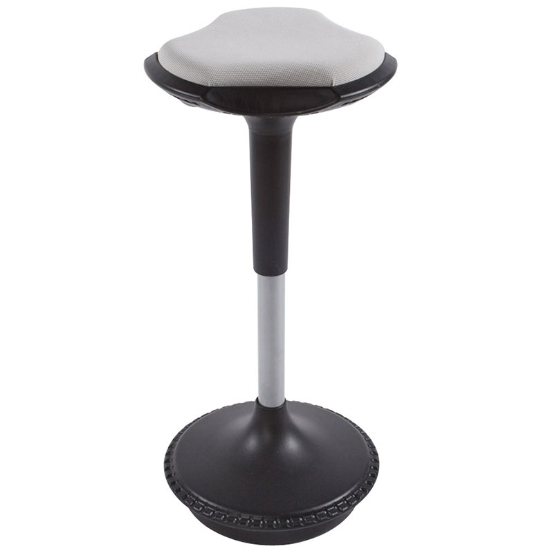 Tabouret réglable design ergonomique 'Svarst' pivotant gris pied central et système de balancement