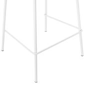 Tabouret de snack mi-hauteur 'Tekno Mini' blanc avec 4 pieds en métal blanc et dossier haut