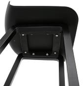 Tabouret de snack mi-hauteur design 'Skala Black Edition' noir pieds tréteaux bois noir dossier bas