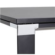 Grand bureau direction d'angle 'BUSINESS L - XL' en bois pieds métal noir et chromé – 200 x 100 cm