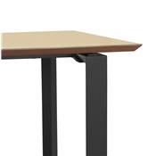 Bureau droit design 'SMART MINI' plateau en bois naturel avec pieds en métal noir - 130 x 70 cm