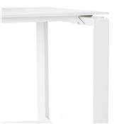 Petit bureau droit design 'GLASS MEET MINI' en verre blanc pieds en métal blanc - 120 x 60 cm