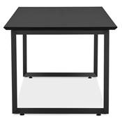 Bureau droit design 'SMART MINI' plateau noir en bois avec pieds en métal noir - 130 x 70 cm