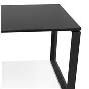 Bureau droit design 'MEET SMALL' plateau en bois noir avec pieds en métal noir - 160 x 80 cm