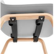 Chaise scandinave design 'Parkwood' grise avec 4 pieds en bois naturel