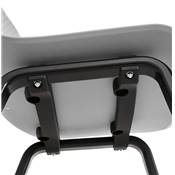 Chaise design 'Parkwood Black Edition' grise avec 4 pieds en bois noir