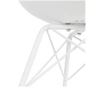 Chaise design style industriel 'GORD' blanche avec 4 pieds en métal blanc