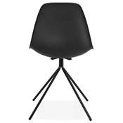 Chaise design style industriel 'PERRY' noire avec 4 pieds en métal noir