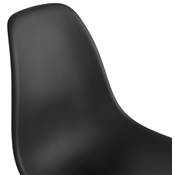 Chaise design style industriel 'PERRY' noire avec 4 pieds en métal noir
