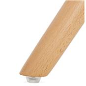 Chaise design style moderne 'FIRENZA' en tissu bouclé blanc avec 4 pieds en bois naturel