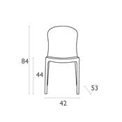 Chaise design empilable 'Glam' transparente grise avec 4 pieds