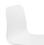 Chaise design 'Sländak Silver' blanche avec 4 pieds en métal chromé