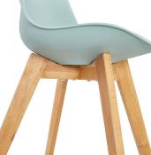 Chaise scandinave design 'Halmstad' bleue avec 4 pieds en bois naturel