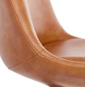 Chaise scandinave design 'Sueden' marron avec 4 pieds en bois naturel