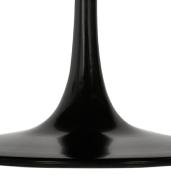 Table basse ronde 'KONTOUR BLACK MINI' en noyer et pied en métal noir - Ø 90 cm