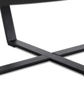 Table basse design ovale 'SURF' plateau en bois noir et pieds en métal noir - 140 x 80 cm.