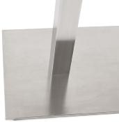 Table de salle à manger 'Tvillin' plateau noyer pied central en acier brossé - 180 x 90 cm