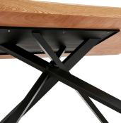 Table de salle à manger design 'Tepee Wood' plateau bois naturel pieds en métal noir - 200 x 100 cm