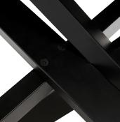Table de salle à manger 'Tepee Ceram' plateau en céramique blanche pieds en métal noir - 180 x 90 cm