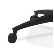 Fauteuil de bureau design à roulettes et dossier haut 'PDG' en tissu maillé noir avec pieds noir